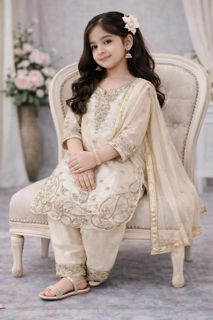 Ramzan Eid Special Silk White Cheap children clothing supplier in Pune